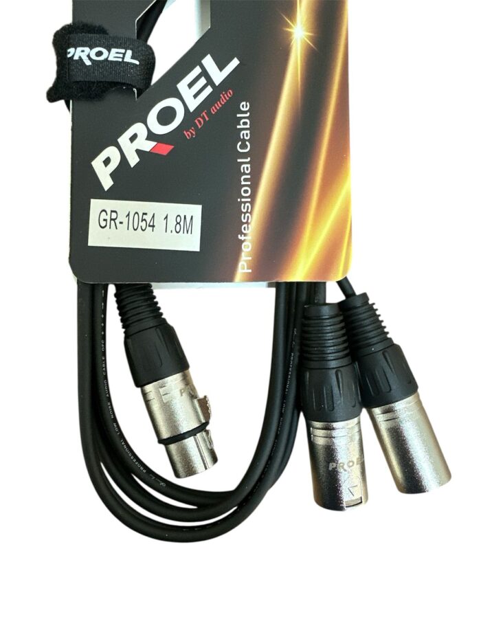 Cable 2 XLR Macho a 1 XLR Hembra PROEL - GR1054 1.8mts