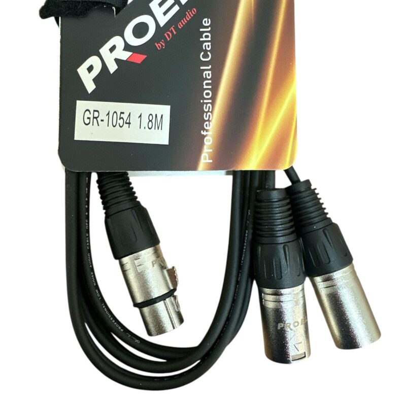 Cable 2 XLR Macho a 1 XLR Hembra PROEL - GR1054 1.8mts