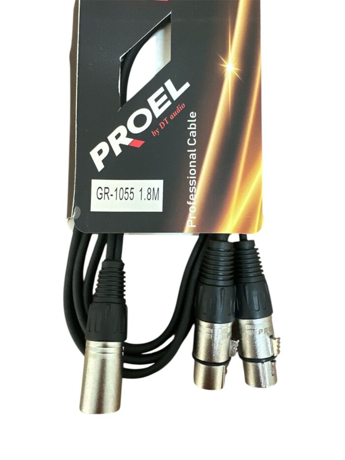 Cable 2 XLR Hembra a 1 XLR Macho PROEL - GR1055 1.8mts