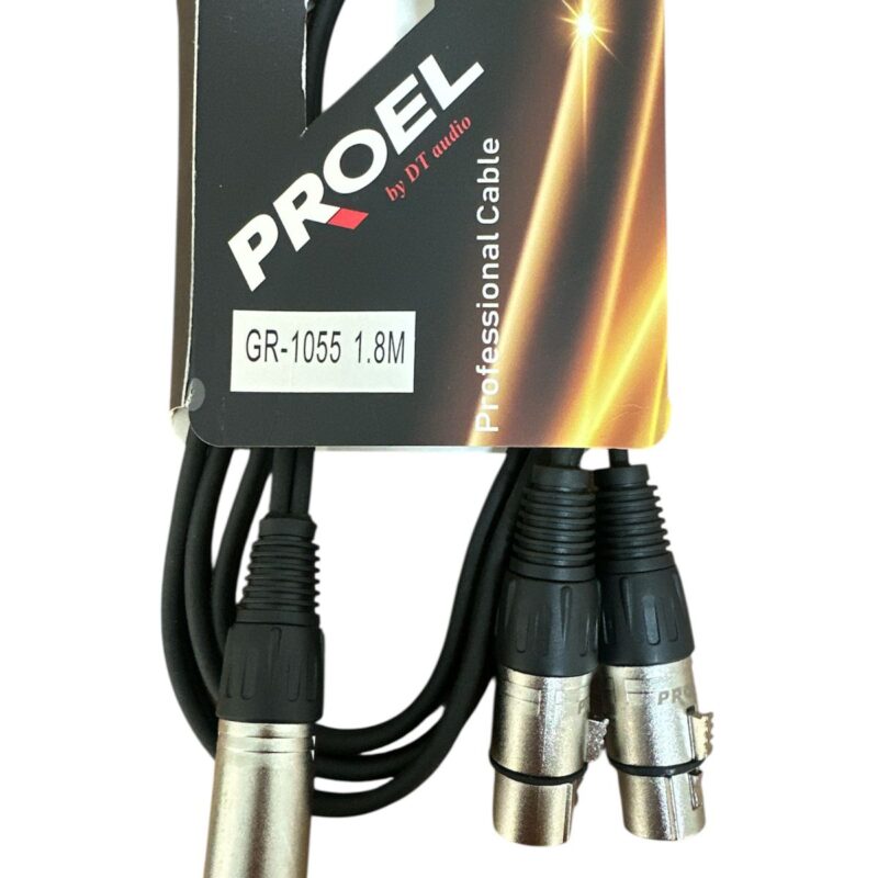 Cable 2 XLR Hembra a 1 XLR Macho PROEL - GR1055 1.8mts