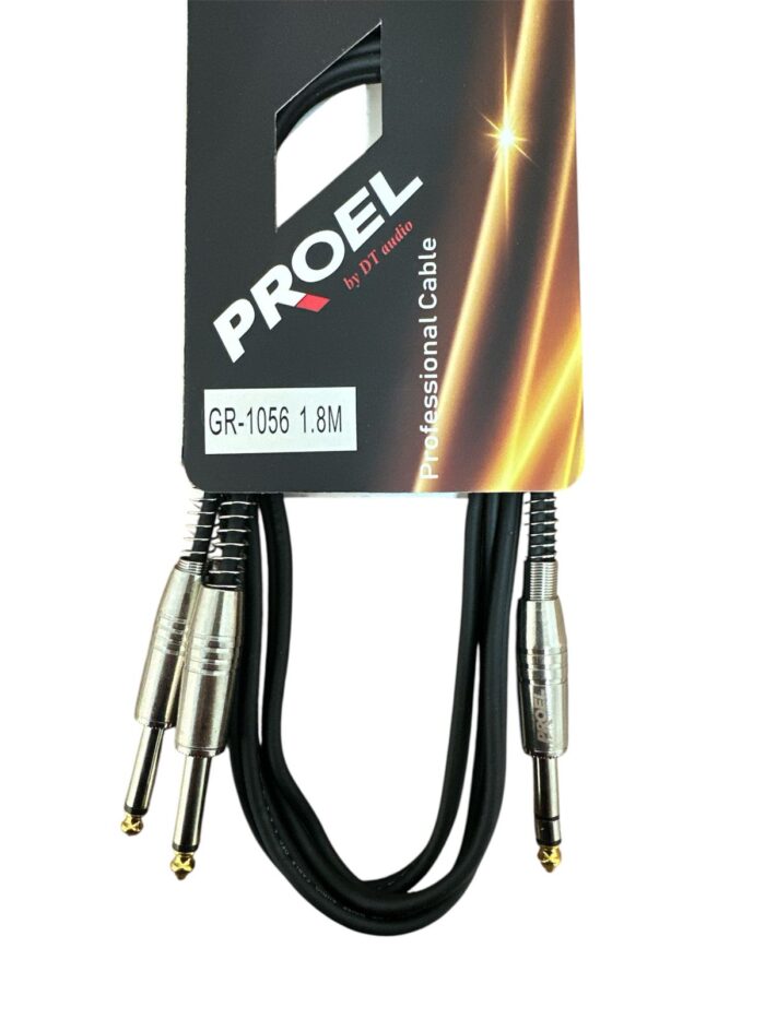 Cable 2 Plug Mono a 1 Plug Stereo PROEL - GR1056 1.8mts