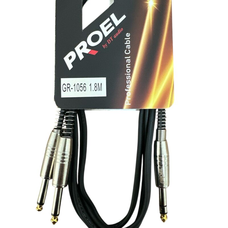 Cable 2 Plug Mono a 1 Plug Stereo PROEL - GR1056 1.8mts